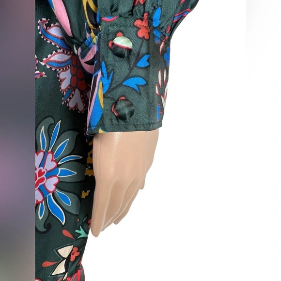 Tory Burch Womens Shift Dress Printed Silk Twill Black Mountain Floral Size 12 - Picture 8 of 16